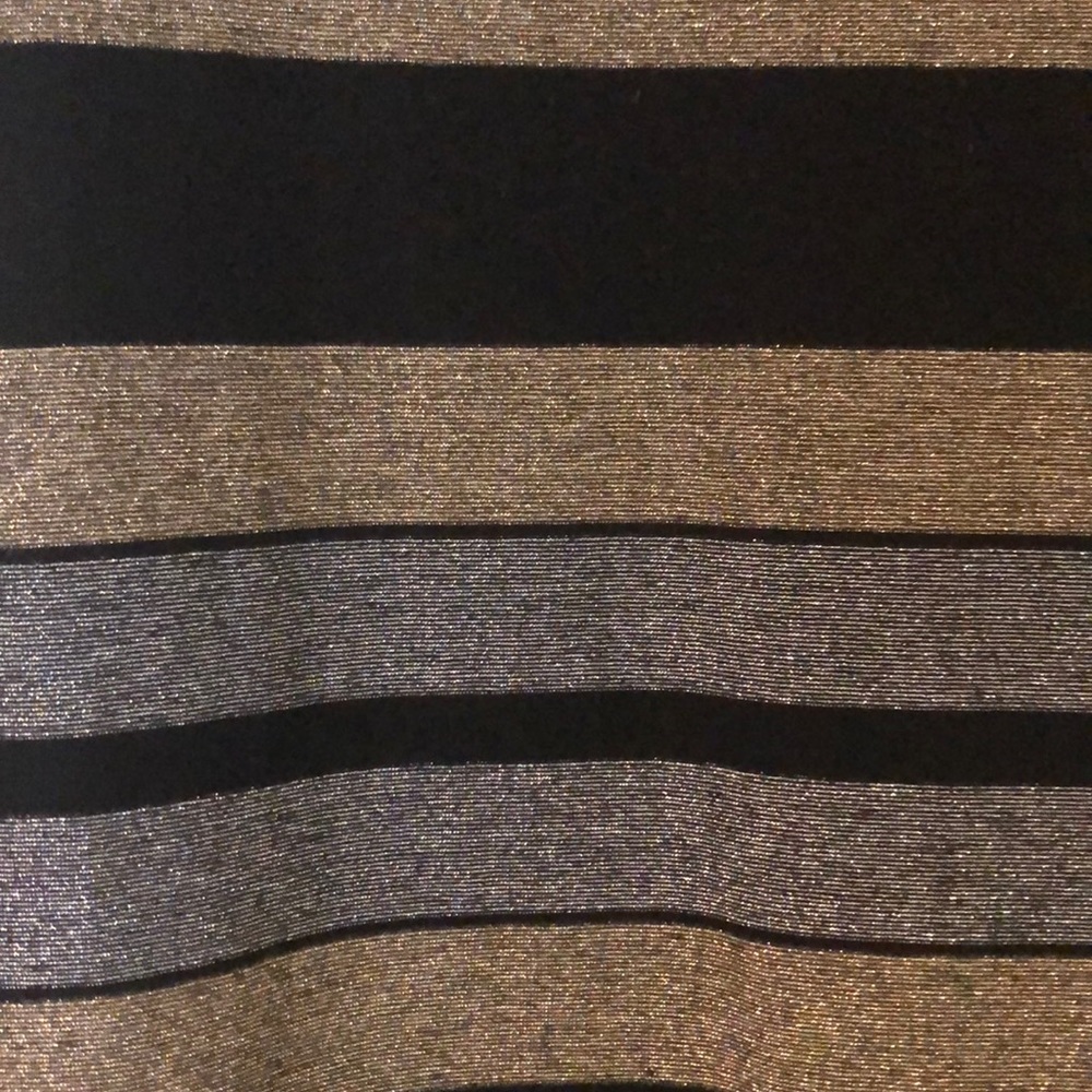 Three Dot Metallic Stripe Long Sleeve Knit Dress - Picture 2 of 2